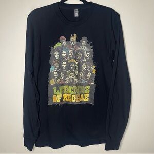Legends of Reggae Long Sleeve T-Shirt Black Graphic Tee American Apparel Men’s M